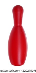 Red Bowling Pin Isolated On White  