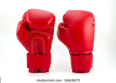 Red Boxing Gloves Isolated On White