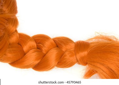 Red braided hair as pippi longstocking