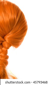 Red braided hair as pippi longstocking