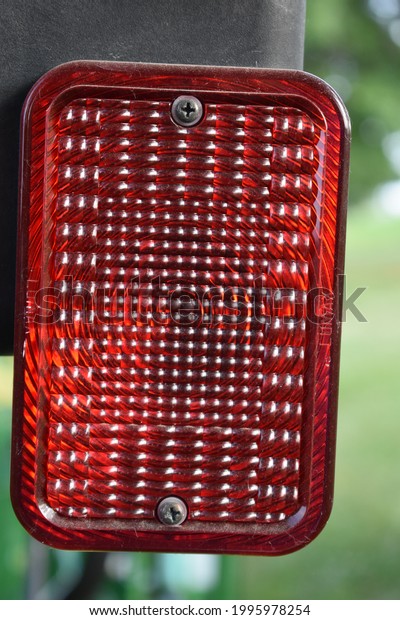 Red brake light on a\
trailer