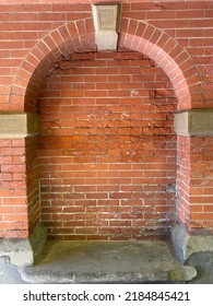 Red Brick Archway Recess In Park 