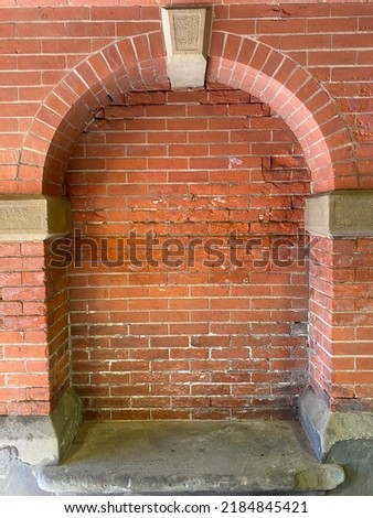 Red Brick Archway Recess in Park 