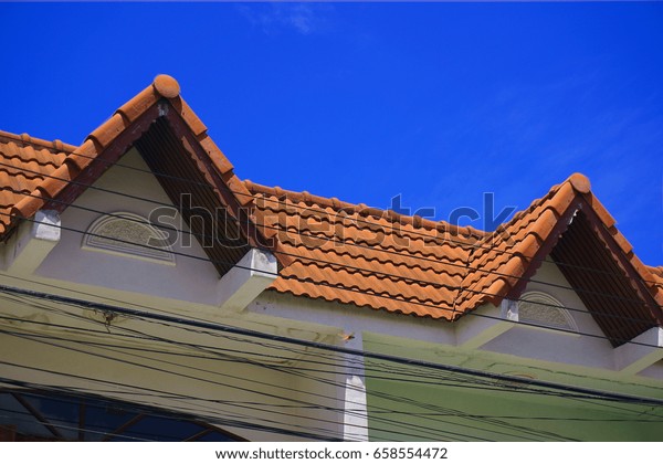 Red Brick House Roof Used Many Stock Photo Edit Now 658554472