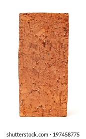 Red Brick Isolated On White Background 