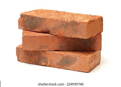 Red Brick Isolated On White Background 