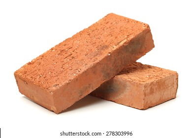 Red Brick Isolated On White Background 