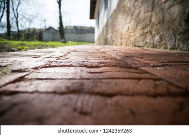 Red Brick Path, Perspective, Macro