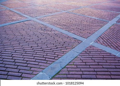 Red Brick Paving Of An Italian Square