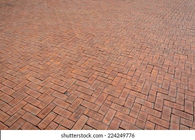 Red Brick Paving Stones Background