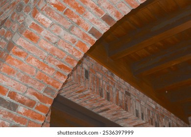 Red brick ruins shaped arch - Powered by Shutterstock