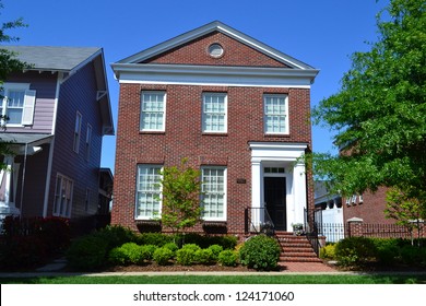 Red Brick Suburban New England Style American Dream Home