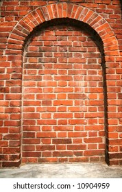 Red Brick Wall With Archway