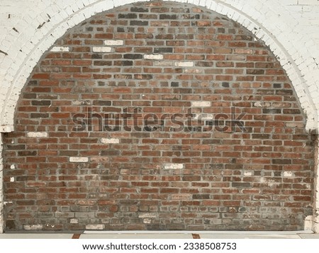 Red brick wall archway background