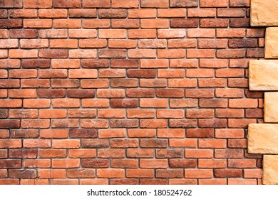 Red brick wall background.