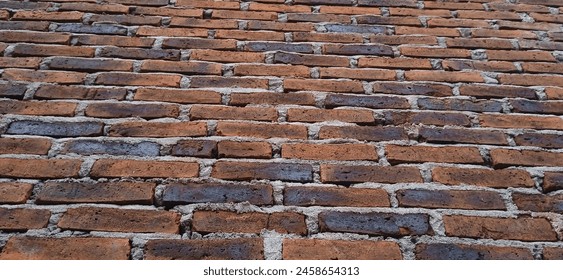 Red brick wall background texture. Outdoor buliding wall