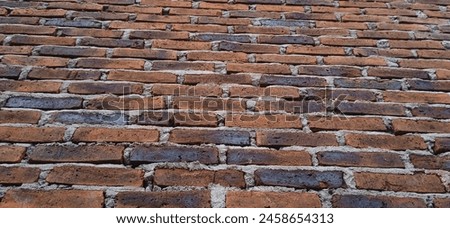 Red brick wall background texture. Outdoor buliding wall