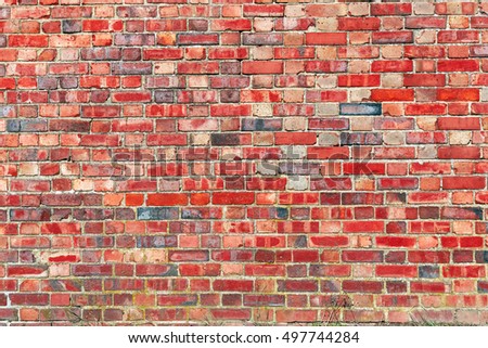 Red brick wall for background use