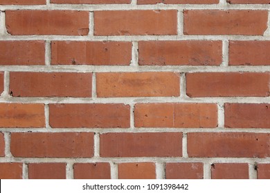 Red Brick Wall Background Wallpaper With Concrete Grey Grout