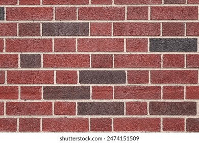 red brick wall, straight lines,