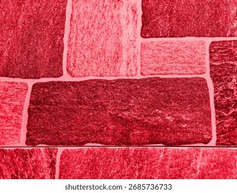 Red Brick Wall Texture Background - Vibrant Crimson Masonry Pattern with Pink Mortar for Bold Contemporary Design Projects. Ultra High Resolution 