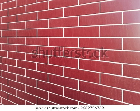 red brick wall texture or background, close-up with distorted proportions, horizontal image