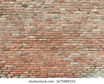 Red brick wall. Texture of old dark brown and red brick wall panoramic backgorund.Old red brick wall background, wide panorama of masonry.red brick wall texture grunge background.