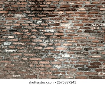 Red brick wall. Texture of old dark brown and red brick wall panoramic backgorund.Old red brick wall background, wide panorama of masonry.red brick wall texture grunge background.