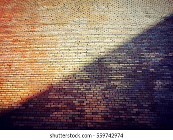 Red brick wall texture. Two tone brick wall.