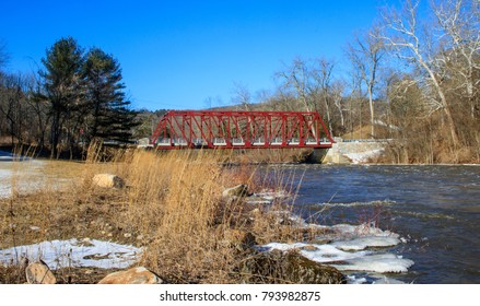 Red Bridge Over The Housatonic River