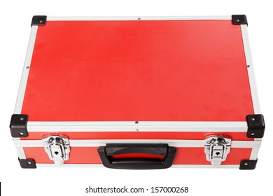 Red Briefcase On White Background