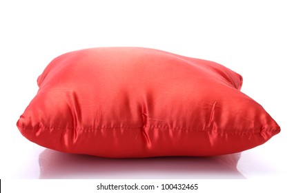 Red Bright Pillow Isolated On White