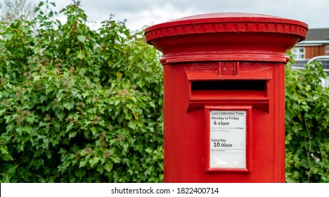 A red British post box	
