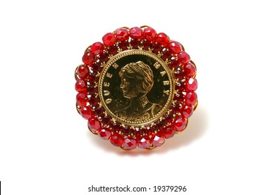 Red Brooch With Queen