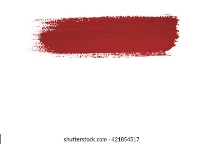 Red brush stroke isolated on white background - Shutterstock ID 421854517