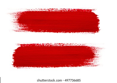 Red brush stroke isolated on grunge background - Shutterstock ID 497736685