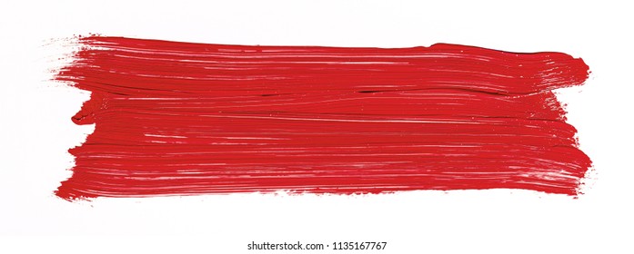 Red brush stroke isolated over white background - Shutterstock ID 1135167767
