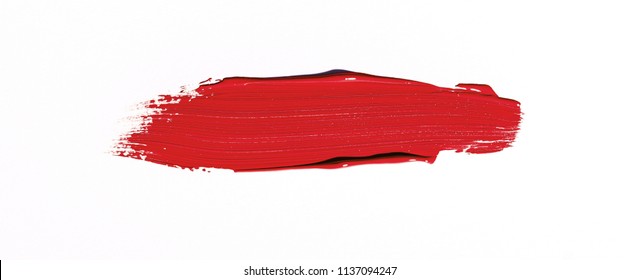 Red brush stroke isolated over white background - Shutterstock ID 1137094247