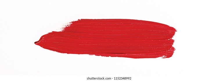 Red brush stroke isolated over white background - Shutterstock ID 1152348992