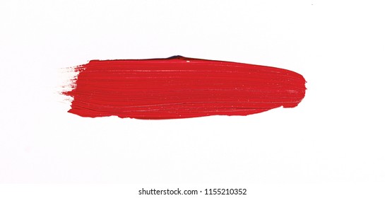 Red brush stroke isolated over white background - Shutterstock ID 1155210352