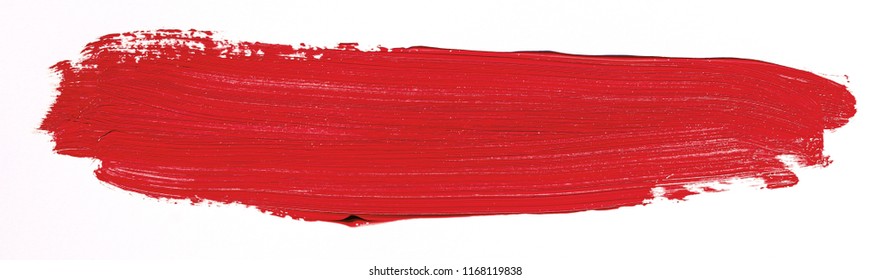 Red brush stroke isolated over white background - Shutterstock ID 1168119838