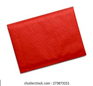 Red Bubble Envelope with Copy Space Isolated on White Background.