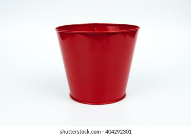 Red Bucket Isolated On White Background Stock Photo 404292301