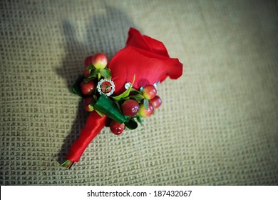 Red Buttonhole Flower