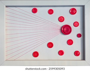 Red buttons with shining rays