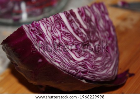 Red Cabbage chopped and quartered