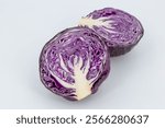 Red Cabbage, Fresh organic red cabbage on white background, Vegetable, กะหล่ำม่วง