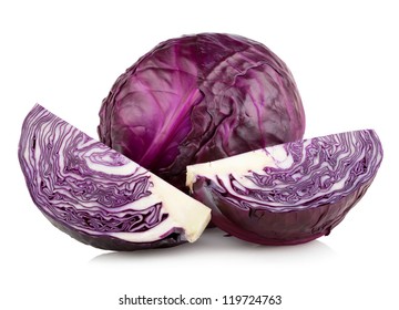 Red Cabbage Isolated On White