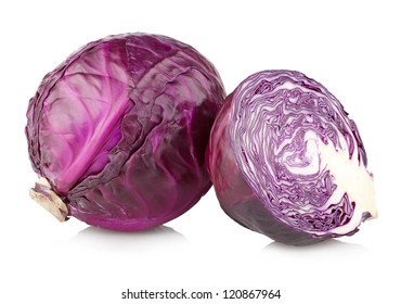 Red Cabbage Isolated On White