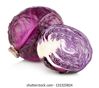 Red Cabbage Isolated On White